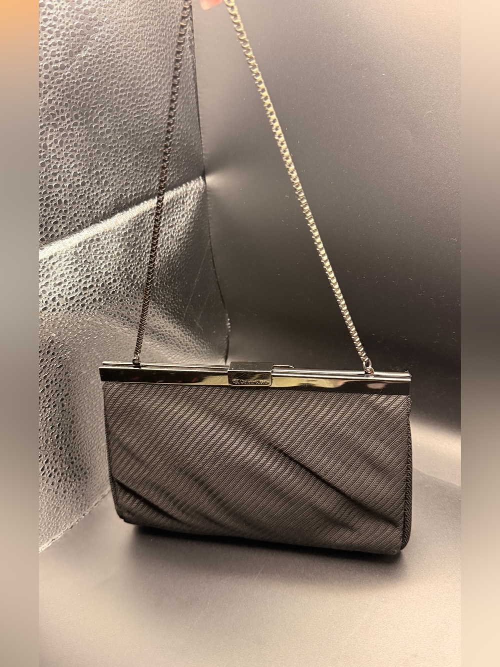 VINTAGE CALVIN KLEIN BLACK EVENING FRAME CLUTCH 🖤✨